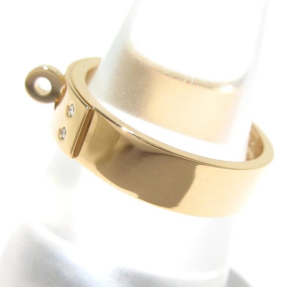 Auth HERMES Kelly - 18K Rose Gold Diamond 1******** Ring - Picture 3 of 6